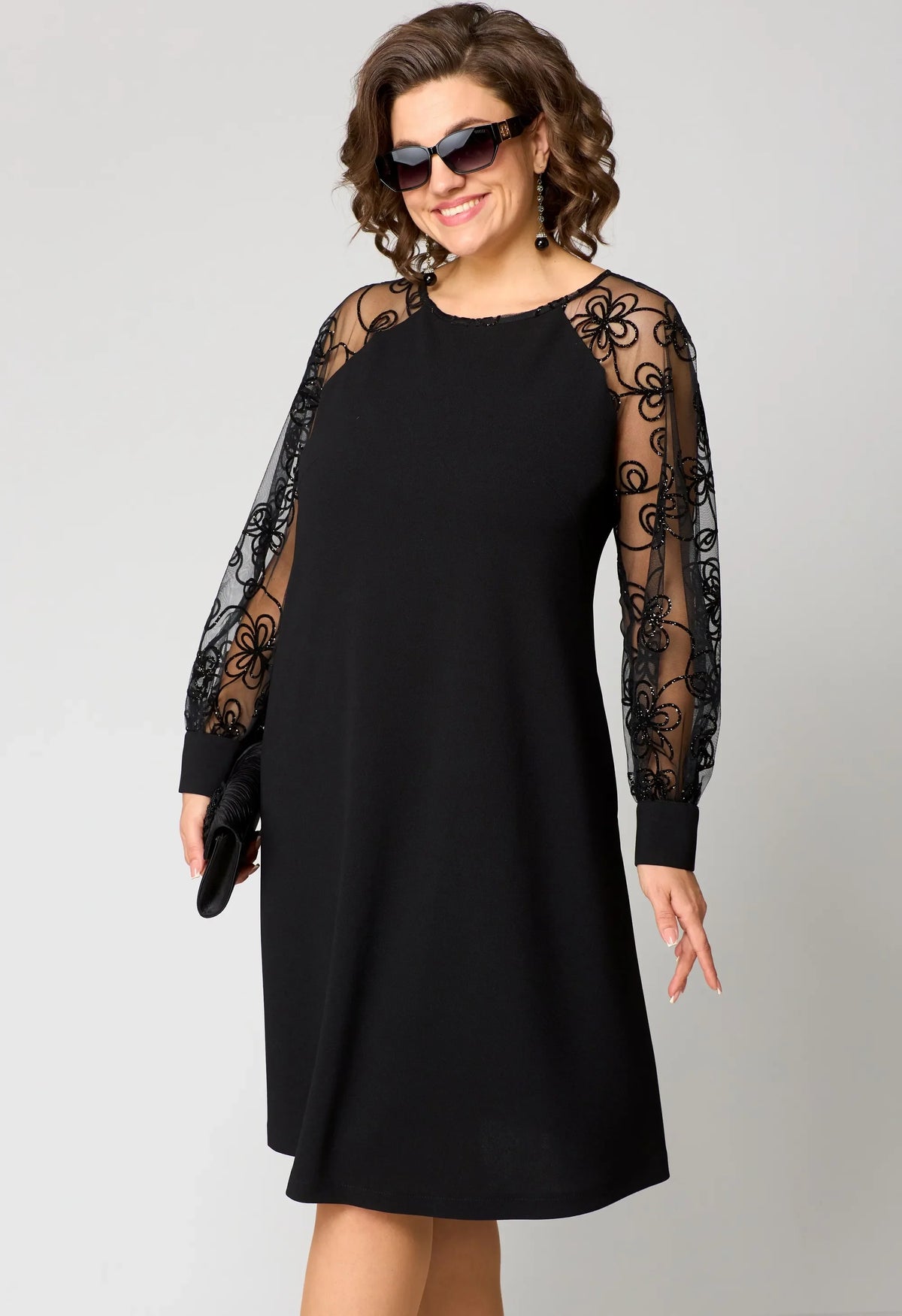 Lace Overlay Elegant Dress for Women - Perfect for Formal Events and Parties