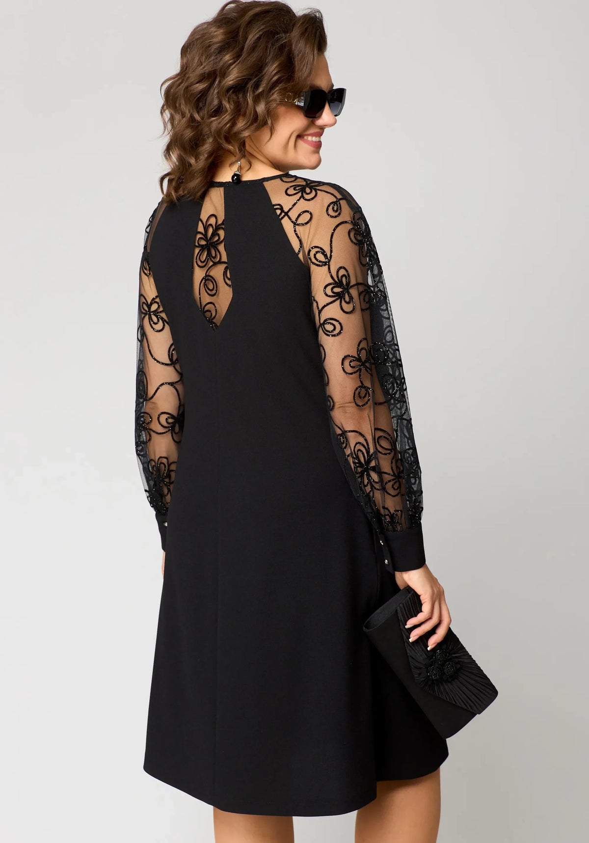 Lace Overlay Elegant Dress for Women - Perfect for Formal Events and Parties