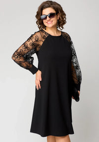 Lace Overlay Elegant Dress for Women - Perfect for Formal Events and Parties