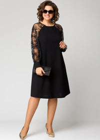 Lace Overlay Elegant Dress for Women - Perfect for Formal Events and Parties