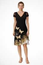 Lace Sleeve Midi Dress for Women | Elegant Wedding Guest Attire
