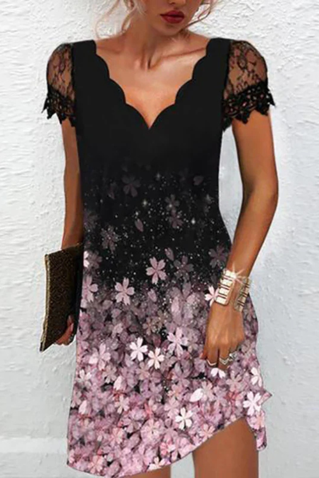 Lace Sleeve Midi Dress for Women | Elegant Wedding Guest Attire