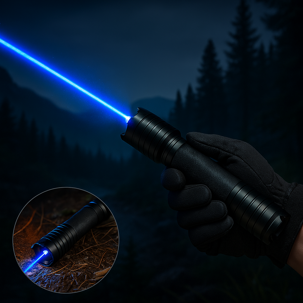 Laser Torch 450nm High-Intensity Output | Adjustable Focus, Tactical 5000m+ Range – Camping, Outdoor Adventure