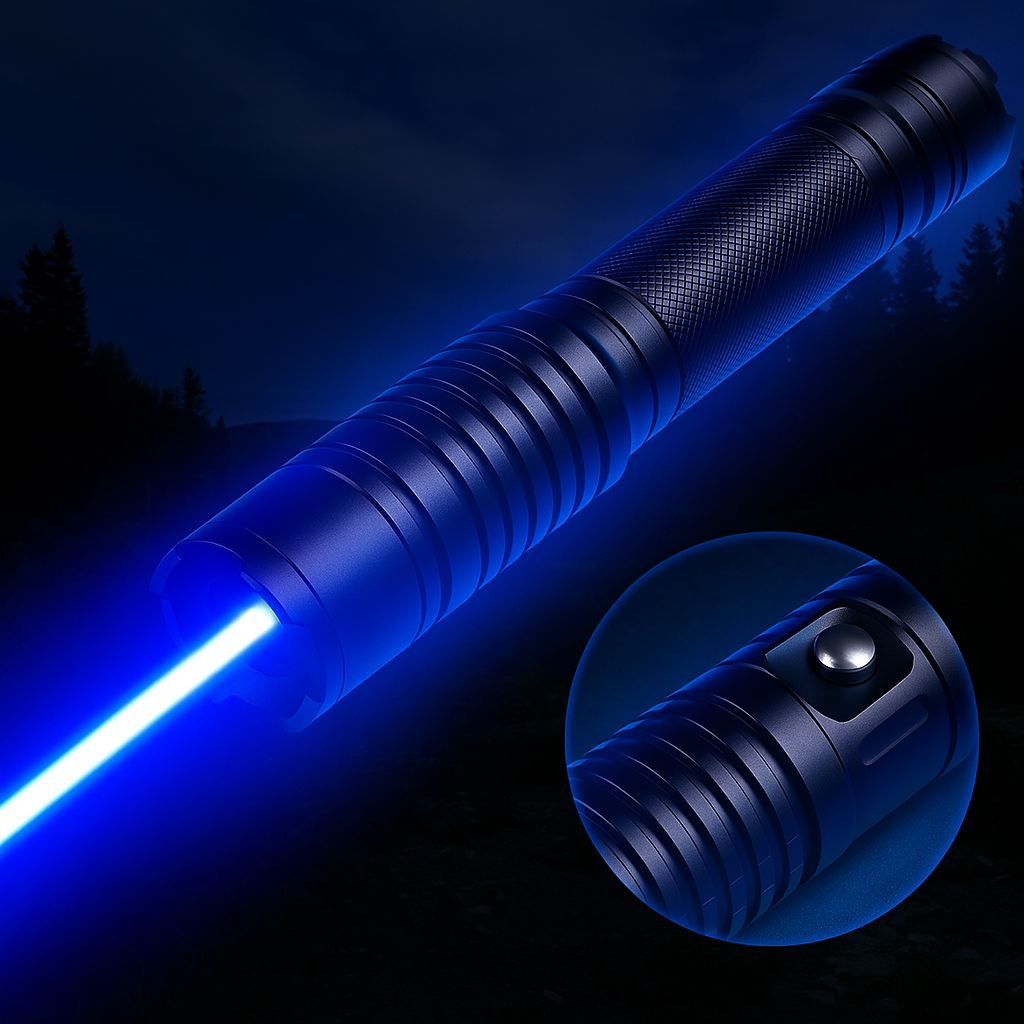 Laser Torch 450nm High-Intensity Output | Adjustable Focus, Tactical 5000m+ Range – Camping, Outdoor Adventure