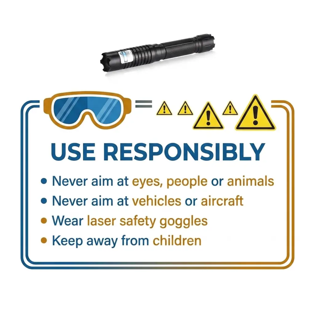 Laser Torch 450nm High-Intensity Output | Adjustable Focus, Tactical 5000m+ Range – Camping, Outdoor Adventure