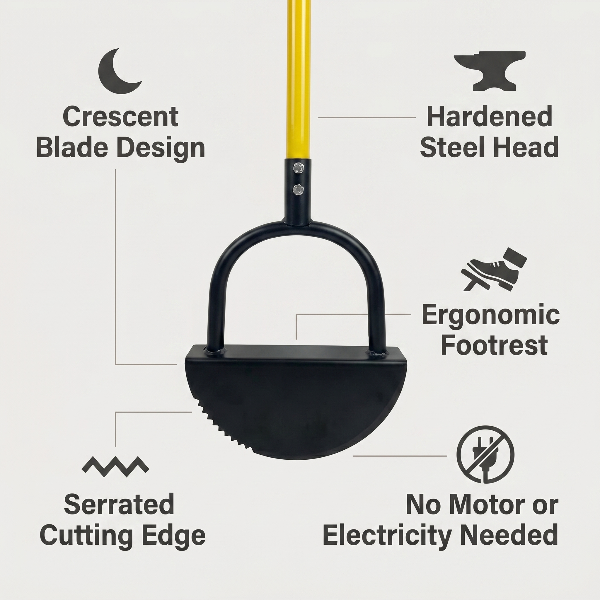 Lawn Edger Tool with Half-Moon Design – Clean Lawn Edges, Garden Beds