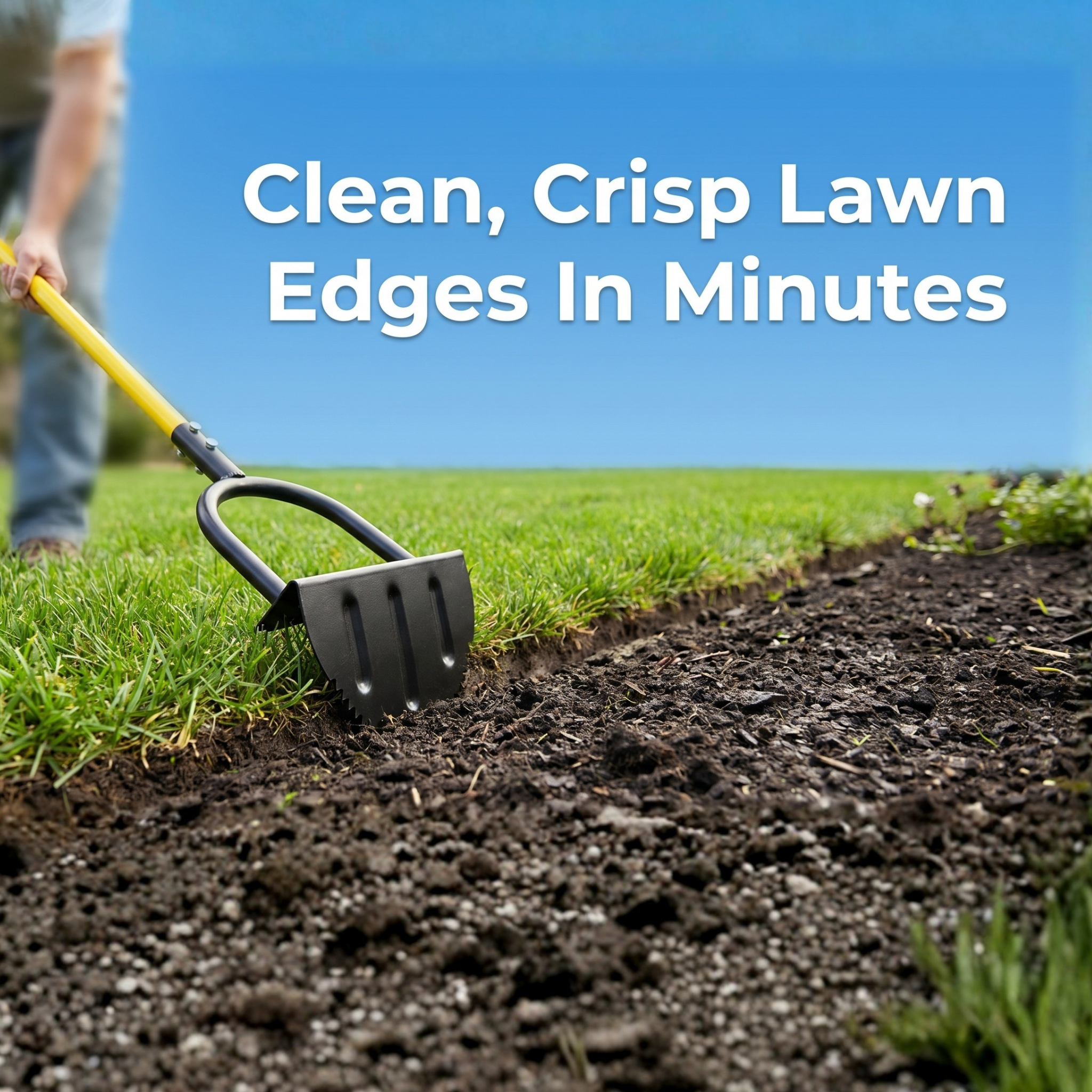 Lawn Edger Tool with Half-Moon Design – Clean Lawn Edges, Garden Beds