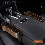 Leather Car Seat Organizer with Cup Holder – Extra Storage, Convenient Travel