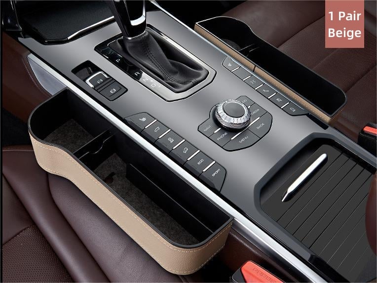 Leather Car Seat Organizer with Cup Holder – Extra Storage, Convenient Travel