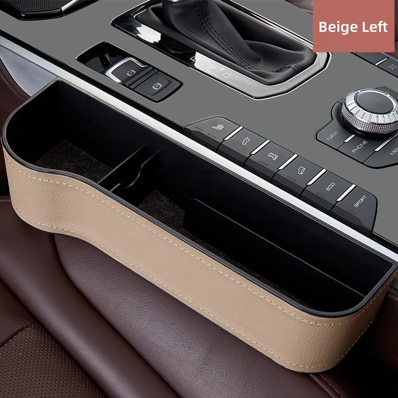 Leather Car Seat Organizer with Cup Holder – Extra Storage, Convenient Travel