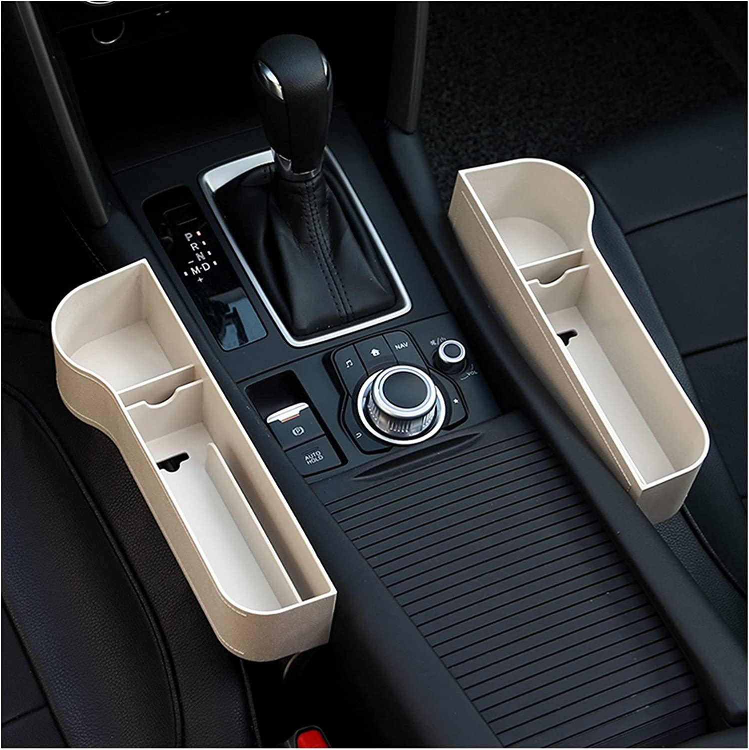 Leather Car Seat Organizer with Cup Holder – Extra Storage, Convenient Travel