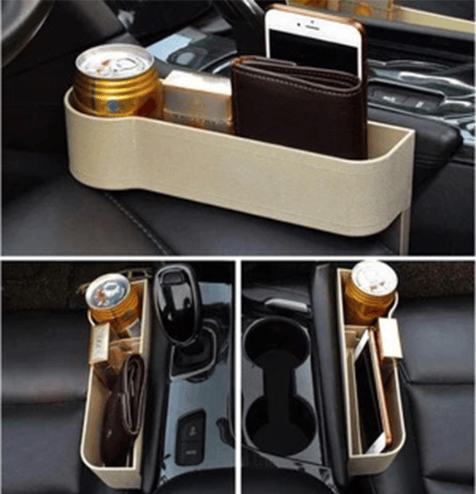 Leather Car Seat Organizer with Cup Holder – Extra Storage, Convenient Travel