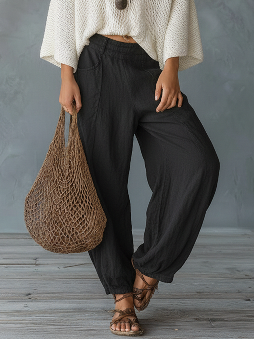 Lightweight Women's Cape-Sleeved Sweater and Harem Pants Set for Casual Wear