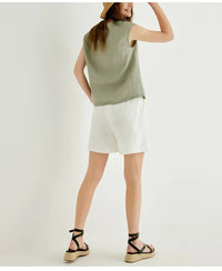 Linen Petal Sleeve T-Shirt for Women - Casual Summer Top