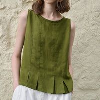 Linen Pleated Blouse for Women UK – Summer Holiday & Brunch