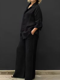 Linen Shirt Suit for Women - Casual Summer Outfit in Lightweight Fabric