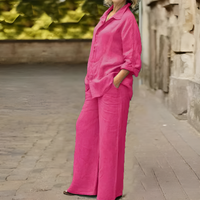 Linen Shirt Suit for Women - Casual Summer Outfit in Lightweight Fabric