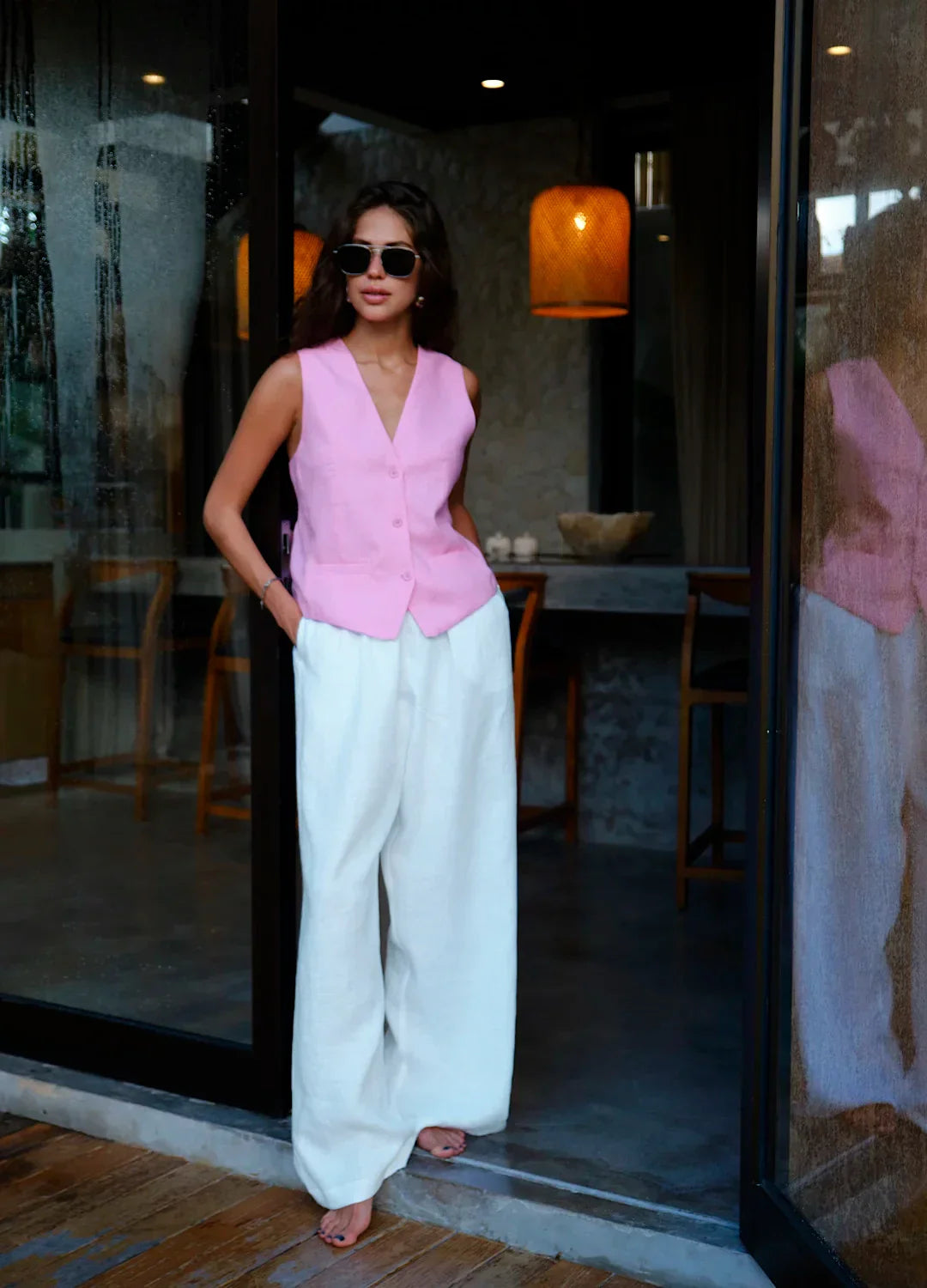 Linen Wide-Leg Trousers for Women - Comfortable Summer Pants in Classic Fit