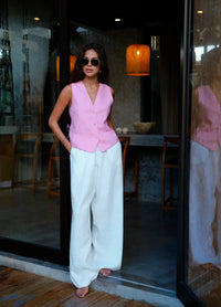 Linen Wide-Leg Trousers for Women - Comfortable Summer Pants in Classic Fit