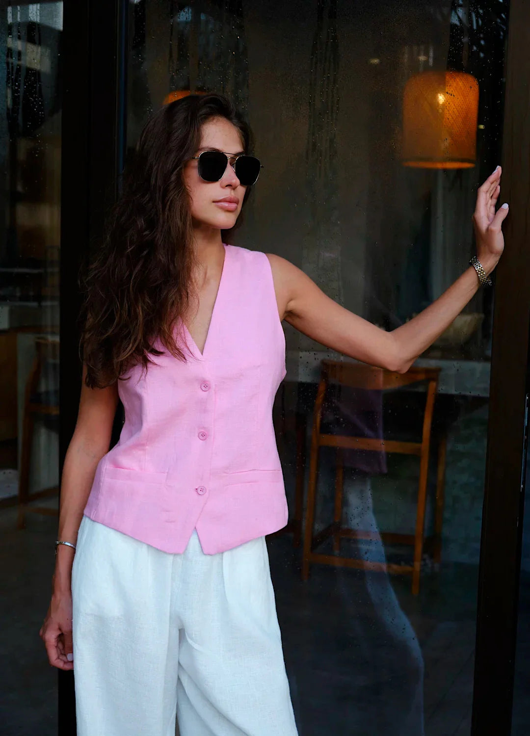 Linen Wide-Leg Trousers for Women - Comfortable Summer Pants in Classic Fit