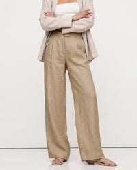 Linen Wide-Leg Trousers for Women - Comfortable Summer Pants in Classic Fit