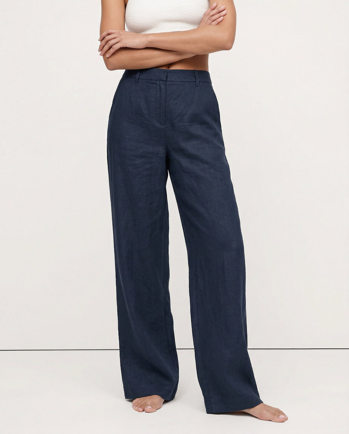 Linen Wide-Leg Trousers for Women - Comfortable Summer Pants in Classic Fit
