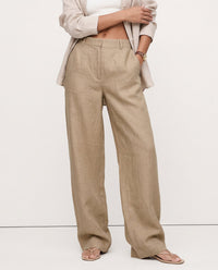 Linen Wide-Leg Trousers for Women - Comfortable Summer Pants in Classic Fit
