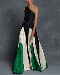 Long One-Shoulder Dress Women UK – Wedding Guest Cocktail Evening Gown, Garden Party