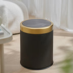 Luxury Oval Trash Can | Press-Top Waste Bin with Dual Inner Bucket – Kitchen, Space-Saving