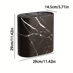 Marble Pattern Trash Can | Modern Space-Saving Bin with Lid – Bathroom, Kitchen