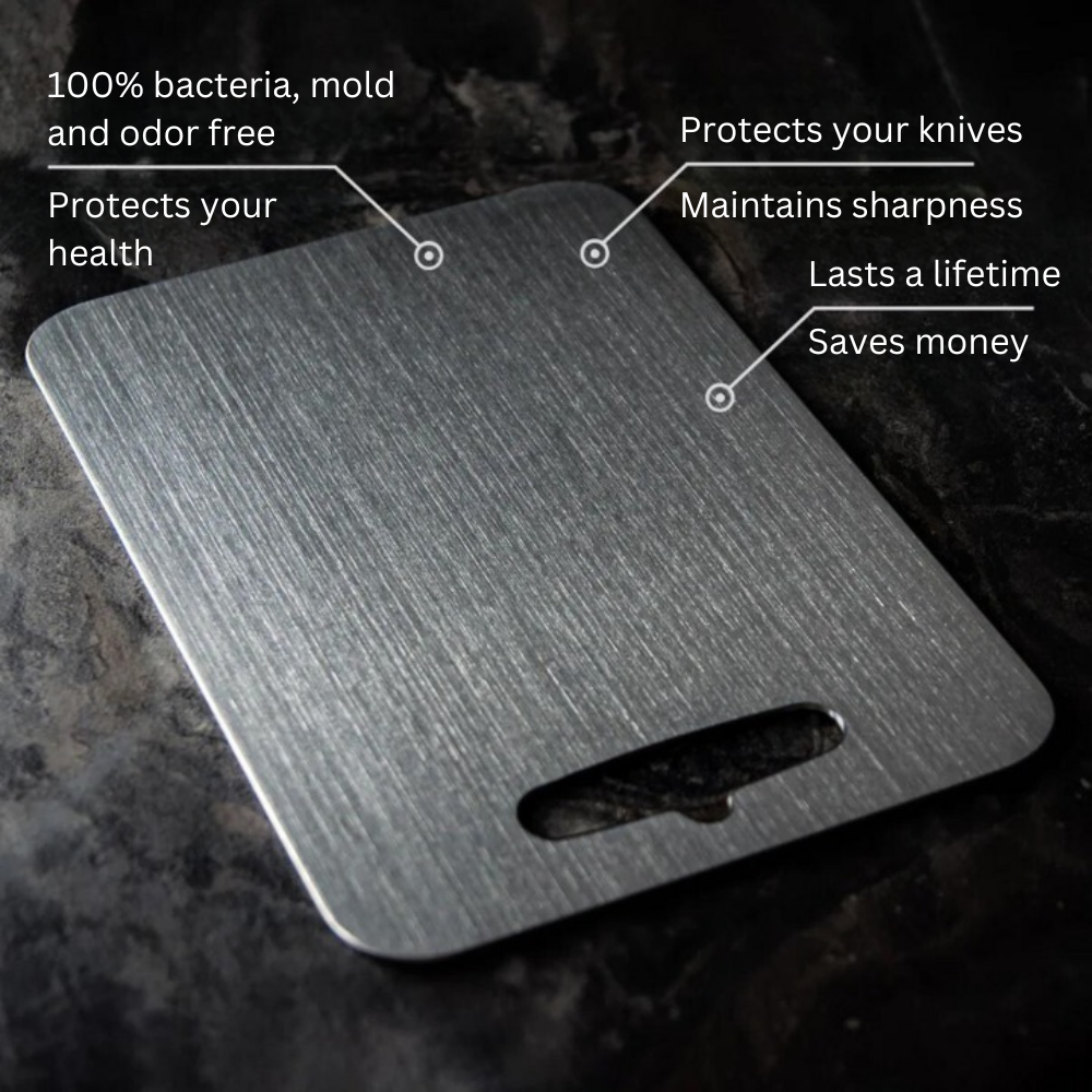 Medical Grade Titanium Cutting Board - Safe Non-Porous Surface – Kitchen, Dining