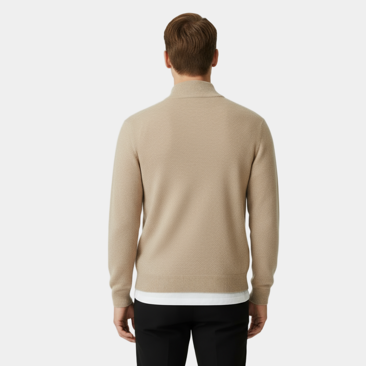 Men's Cashmere Full-Zip Cardigan - Soft Knit Sweater for Casual Wear and Layering
