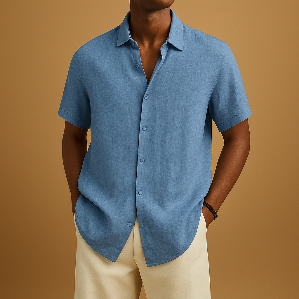 Men's Casual Short Sleeve Summer Shirt | Lightweight Cotton Blend | Perfect for Everyday Wear
