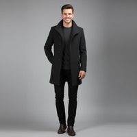 Men's Classic Wool Overcoat | Warm, Stylish Outerwear for Formal and Casual Occasions