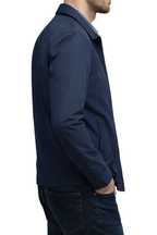 Men's Collared Harrington Jacket with Check Lining for Casual Wear