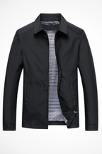 Men's Collared Harrington Jacket with Check Lining for Casual Wear