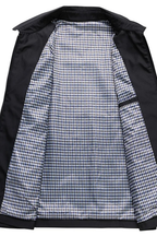 Men's Collared Harrington Jacket with Check Lining for Casual Wear