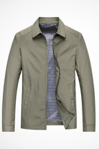 Men's Collared Harrington Jacket with Check Lining for Casual Wear