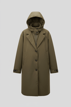 Men’s Double-Breasted Wool Blend Trench Coat - Tailored Fit for Stylish Outerwear