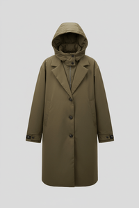Men’s Double-Breasted Wool Blend Trench Coat - Tailored Fit for Stylish Outerwear