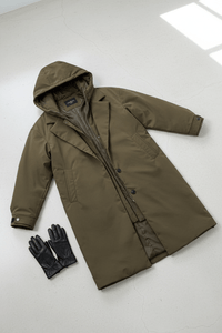 Men’s Double-Breasted Wool Blend Trench Coat - Tailored Fit for Stylish Outerwear