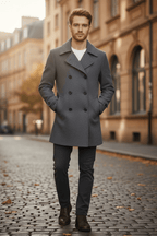 Men's Double Button Lapel Jacket - Casual Elegance Design for Smart-Casual Wear