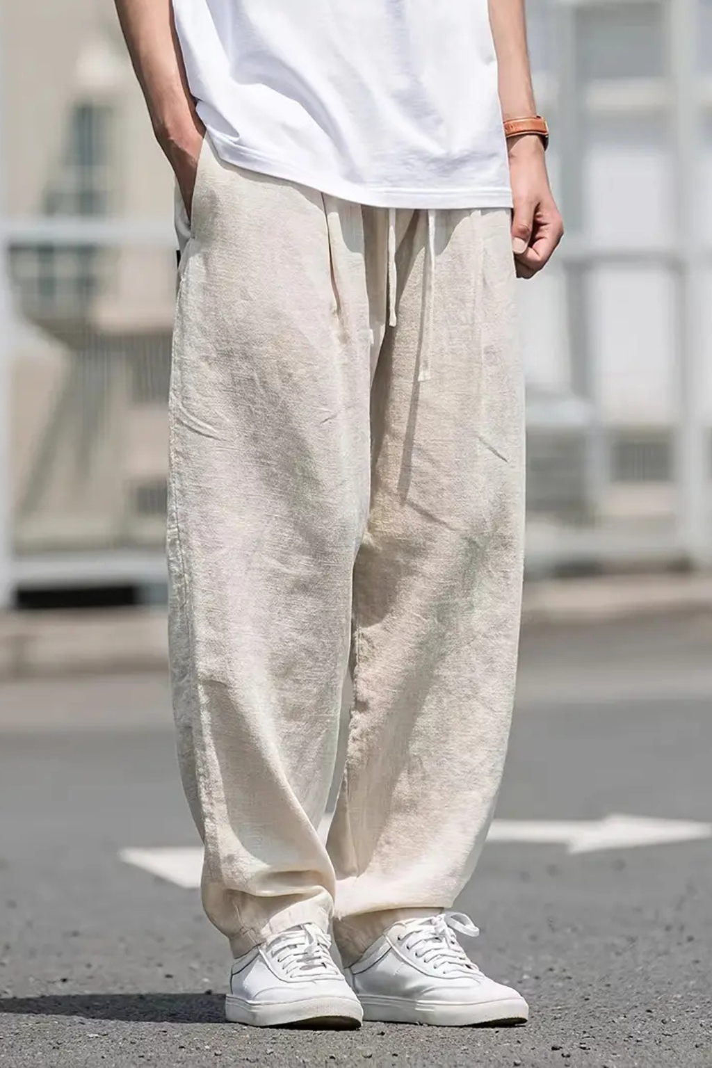 Khaki Wide Leg Men's Trousers UK – Smart Casual & Holiday Wear
