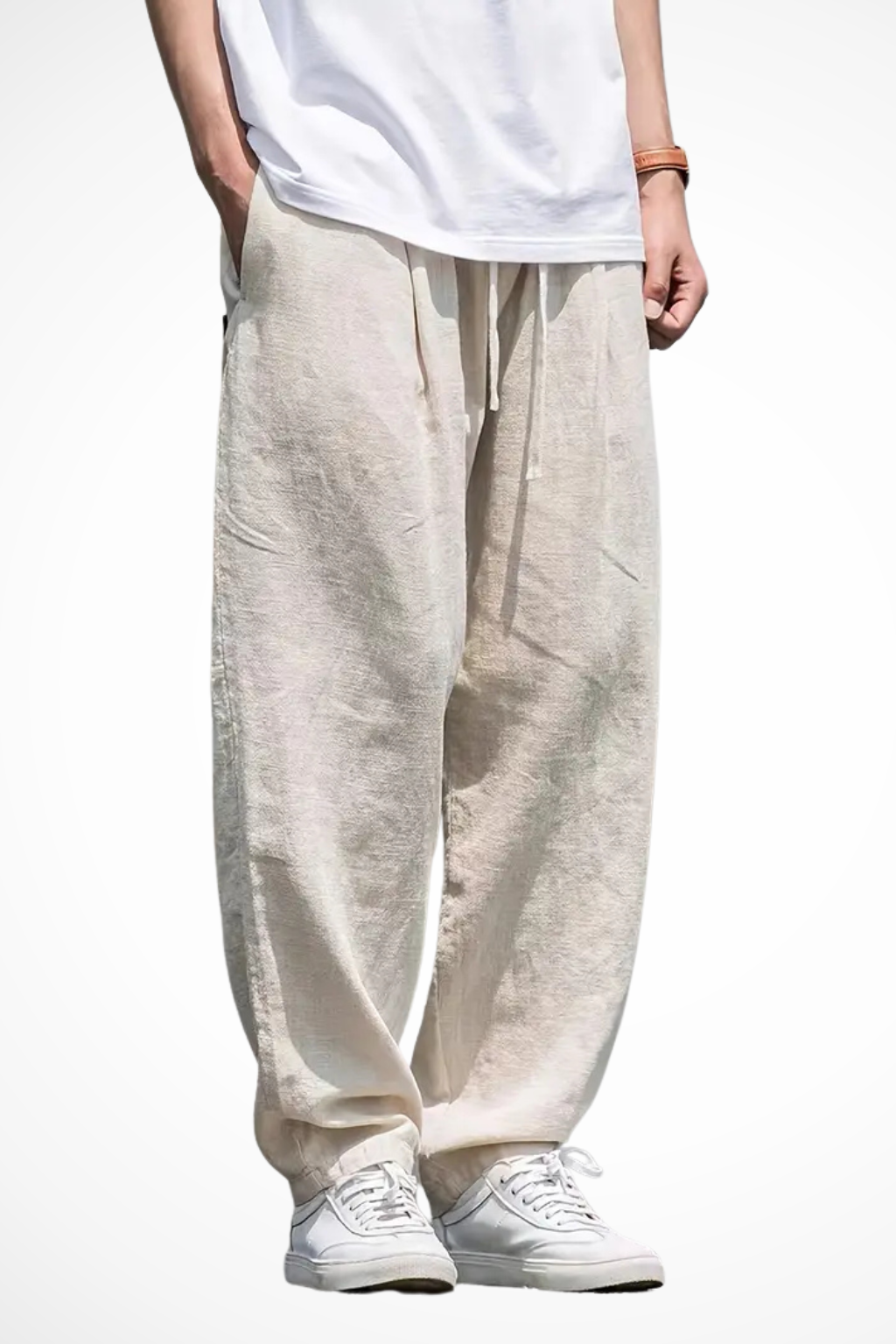Khaki Wide Leg Men's Trousers UK – Smart Casual & Holiday Wear
