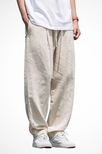 Khaki Wide Leg Men's Trousers UK – Smart Casual & Holiday Wear