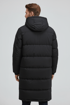 Men's Heavy Insulated Hooded Trench Coat - Relaxed Fit, Warm Outerwear for Cold Weather