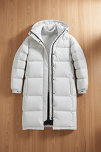 Men's Heavy Insulated Hooded Trench Coat - Relaxed Fit, Warm Outerwear for Cold Weather