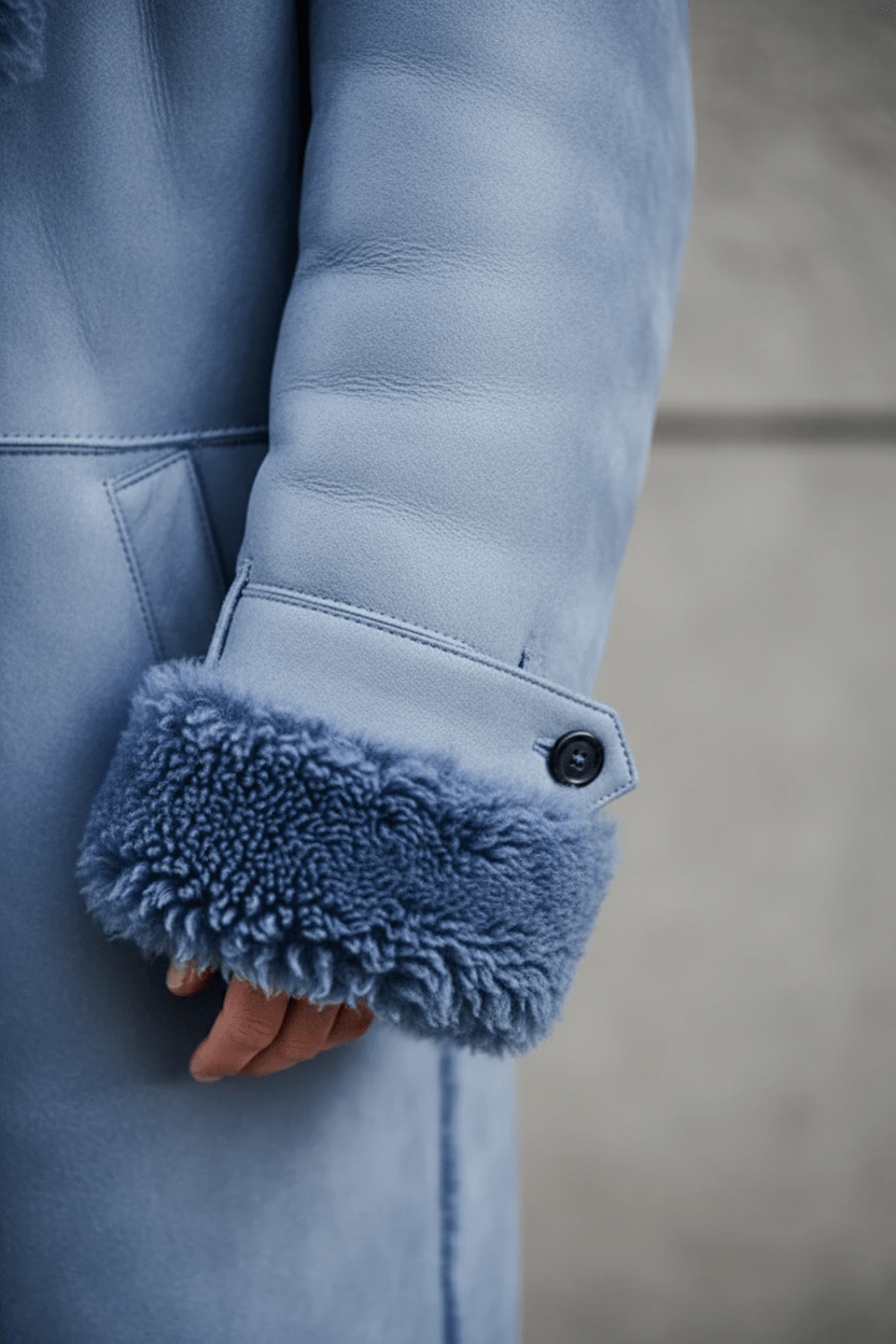 Men's Insulated Oversized Trench Coat with Shearling Lining for Cold Weather Wear