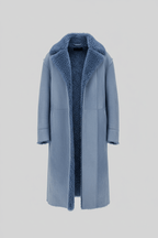 Men's Insulated Oversized Trench Coat with Shearling Lining for Cold Weather Wear