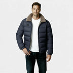 Men's Insulated Puffer Jacket with Sherpa Collar for Winter Outdoor Activities